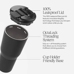 BrüMate Nav 25oz Insulated Travel Tumbler, Neon Pink