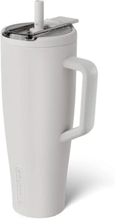 BrüMate Era Flip 40oz Tumbler with 100% Leakproof Covered Straw Lid | Hygienic Covered Straw | Insulated Stainless Steel Water Bottle with Handle | Cup Holder Friendly | BPA-Free (Dune)
