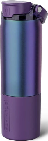 BrüMate Rise 25oz Water Bottle With 100% Leakproof Covered Silicone Straw | Insulated Stainless Steel Water Bottle | Cup-Holder Friendly | Fast Flow | Soft Sip Silicone Spout | BPA-Free (Dark Aura)