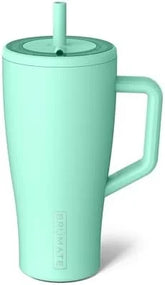 BrüMate Era 30 oz Tumbler with Handle and Straw | 100% Leakproof Insulated Water Bottle Tumbler with Lid and Flexible SoftSip Straw | Made of Stainless Steel | Cup Holder Friendly | 30oz (Mint)