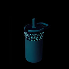 BrüMate Leap 12oz 100% Leakproof Kids Tumbler with Handle and Silicone Soft Straw | Drop Resistant Silicone Sleeve | For Kids 4+ | Insulated Stainless Steel | Cup Holder Friendly | 12oz (Outer Space)