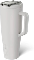 BrüMate Era Flip 40oz Tumbler with 100% Leakproof Covered Straw Lid | Hygienic Covered Straw | Insulated Stainless Steel Water Bottle with Handle | Cup Holder Friendly | BPA-Free (Dune)