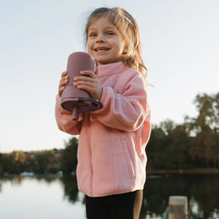 BrüMate Leap 12oz 100% Leakproof Kids Tumbler with Handle & Silicone Soft Straw | Durable Drop Resistant Silicone Sleeve | Made of Insulated Stainless Steel | Cup Holder Friendly | (Glacier)