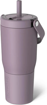 BrüMate Resa 25oz 100% Leakproof Travel Tumbler w/Handle & Straw | Flexible SoftSip Straw | Silicone Sleeve for Durability | Stainless Steel | Cup Holder & Travel Friendly Water Bottle (Lilac Dusk)