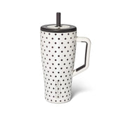 BrüMate Era 30 oz Tumbler with Handle & Straw | 100% Leakproof Insulated Water Bottle Tumbler with Lid & Flexible SoftSip Straw | Made of Stainless Steel | Cup Holder Friendly | 30oz (Polka Pearl)