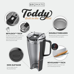 BrüMate Toddy XL - 32oz 100% Leak Proof Insulated Coffee Mug with Handle & Lid - Stainless Steel Coffee Travel Mug - Double Walled Coffee Cup (Gold Leopard)