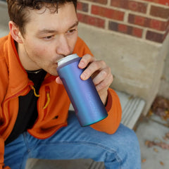 BrüMate Hopsulator Slim Can Cooler Insulated for 12oz Slim Cans | Skinny Can Insulated Stainless Steel Drink Holder for Hard Seltzer, Beer, Soda, and Energy Drinks (Rose Taupe)