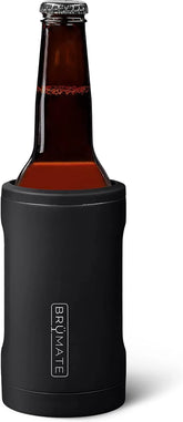 BrüMate Hopsulator Bott'l Insulated Bottle Cooler for Standard 12oz Glass Bottles | Glass Bottle Insulated Stainless Steel Drink Holder for Beer and Soda (Matte Black)