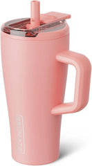 BrüMate Era Flip 20oz Kids Tumbler with Covered Flip Down Straw | 100% Leakproof Insulated Kids Cup | Made of Stainless Steel | Cup Holder Friendly | 20oz (Guava)