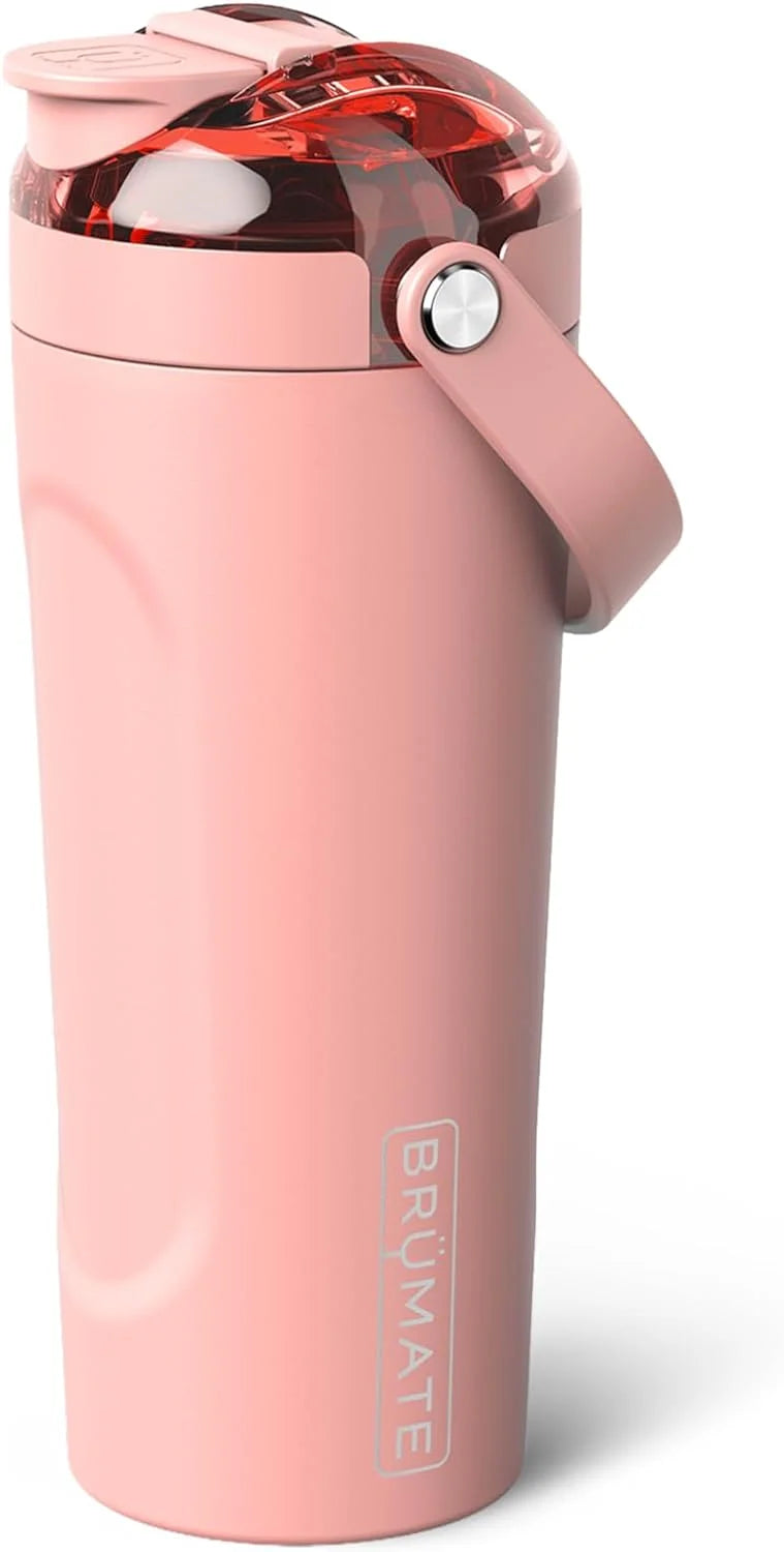 BrüMate MultiShaker Blender Shaker Bottle | 100% Leakproof Insulated Stainless Steel | Pre Workout and Protein Shaker Bottle for the Gym | 25oz (Guava)