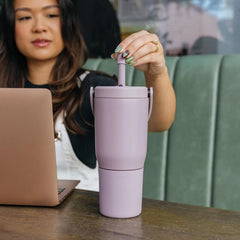 BrüMate Magnetic Straw Caps | Silicone Straw Topper 2-pack | Dust & Dirt Resistant | Compatible with All Era and Resa Tumblers (Primrose)