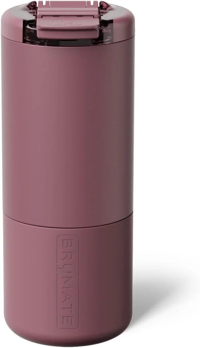 BrüMate Strova 18oz 100% Leakproof Insulated Coffee Mug | Ceramic-Lined Interior | Built-In Silicone Sleeve for Travel | Locking Flip Lid (Rose Taupe)