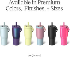 BrüMate Resa 25oz 100% Leakproof Travel Tumbler w/Handle & Straw | Flexible SoftSip Straw | Silicone Sleeve for Durability | Stainless Steel | Cup Holder & Travel Friendly Water Bottle (Glacier)