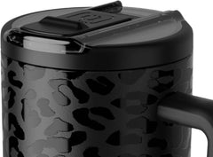 BrüMate Era Flip 40oz Tumbler with 100% Leakproof Covered Straw Lid | Hygienic Covered Straw | Insulated Stainless Steel Water Bottle with Handle | Cup Holder Friendly | BPA-Free (Onyx Leopard)