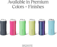 BrüMate Hopsulator Slim Can Cooler Insulated for 12oz Slim Cans | Skinny Can Insulated Stainless Steel Drink Holder for Hard Seltzer, Beer, Soda, and Energy Drinks (Rose Taupe)