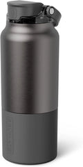 BrüMate Rise 35oz Water Bottle With Covered Silicone Straw | 100% Leakproof Insulated Water Bottle | Soft Sip Silicone Spout | Made of Stainless Steel | 35oz (Black Stainless)