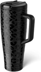 BrüMate Era Flip 40oz Tumbler with 100% Leakproof Covered Straw Lid | Hygienic Covered Straw | Insulated Stainless Steel Water Bottle with Handle | Cup Holder Friendly | BPA-Free (Onyx Leopard)