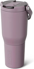 BrüMate Resa Flip 35oz Travel Tumbler with Covered Flip Down Straw | 100% Leakproof Water Bottle | Made of Insulated Stainless Steel | Cup Holder Friendly Silicone Base | 35oz (Lilac Dusk)