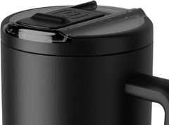 BrüMate Era Flip 30oz Tumbler with 100% Leakproof Covered Straw Lid | Hygienic Covered Straw | Insulated Stainless Steel Water Bottle with Handle | Cup Holder Friendly | BPA-Free (Matte Black)