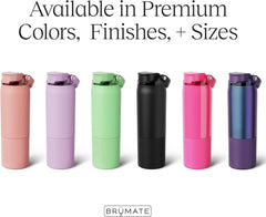 BrüMate Rise 35oz Water Bottle With 100% Leakproof Covered Silicone Straw | Insulated Stainless Steel Water Bottle With Removable Straw | Fast Flow | Soft Sip Silicone Spout | BPA-Free (Blue Agave)