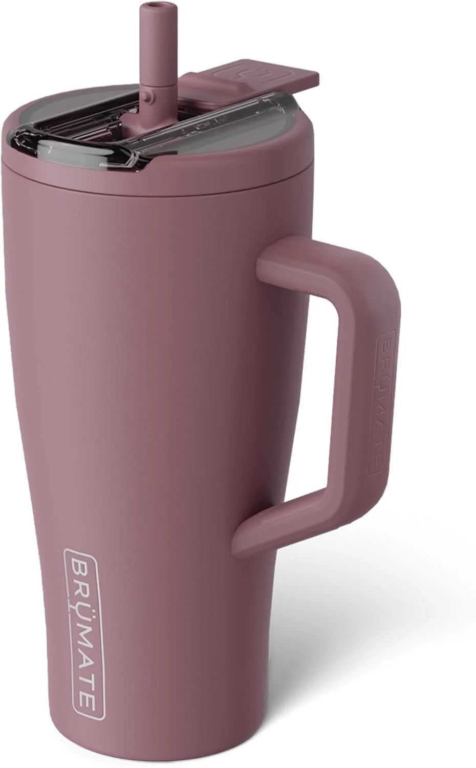 BrüMate Era Flip 30oz Tumbler with 100% Leakproof Covered Straw Lid | Hygienic Covered Straw | Insulated Stainless Steel Water Bottle with Handle | Cup Holder Friendly | BPA-Free (Rose Taupe)