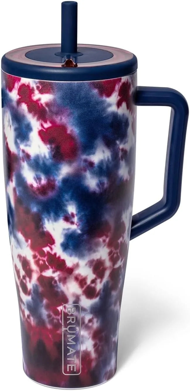 BrüMate Era 40 oz Tumbler with Handle and Straw | 100% Leakproof Insulated Water Bottle Tumbler with Lid and Straw | Made of Stainless Steel | Cup Holder Friendly | 40oz (Star Burst)