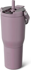 BrüMate Resa Flip 35oz Travel Tumbler with Covered Flip Down Straw | 100% Leakproof Water Bottle | Made of Insulated Stainless Steel | Cup Holder Friendly Silicone Base | 35oz (Lilac Dusk)