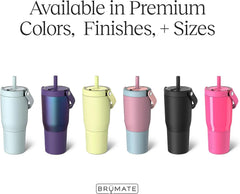 BrüMate Resa 25oz 100% Leakproof Travel Tumbler with Handle & Straw | Flexible SoftSip Straw | Silicone Sleeve for Durability | Stainless Steel | Cup Holder & Travel Friendly | (Maraschino)