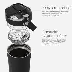 BrüMate MultiShaker Blender Shaker Bottle | 100% Leakproof Insulated Stainless Steel | Pre Workout and Protein Shaker Bottle for the Gym | 25oz (Guava)