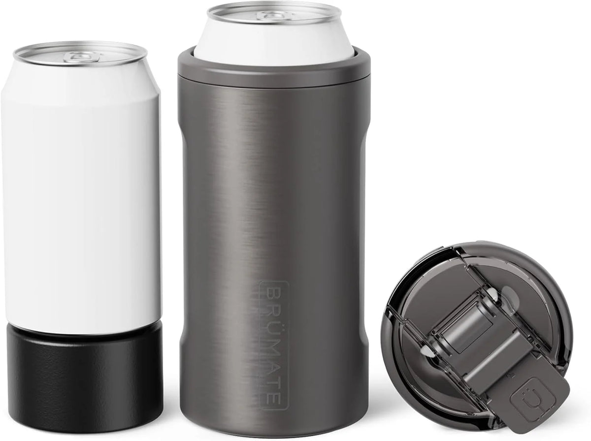 BrüMate Hopsulator Trio 3-in-1 Insulated Can Cooler for 12oz / 16oz Cans + 100% Leak Proof Tumbler with Lid | Insulated for Beer, Soda, and Energy Drinks