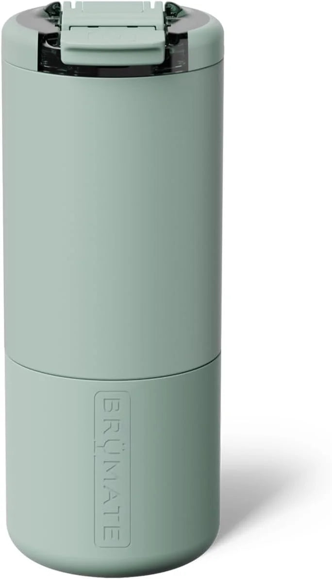 BrüMate Strova 18oz 100% Leakproof Insulated Coffee Mug | Ceramic-Lined Interior | Built-In Silicone Sleeve for Travel | Locking Flip Lid (Sage)