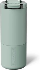 BrüMate Strova 18oz 100% Leakproof Insulated Coffee Mug | Ceramic-Lined Interior | Built-In Silicone Sleeve for Travel | Locking Flip Lid (Sage)